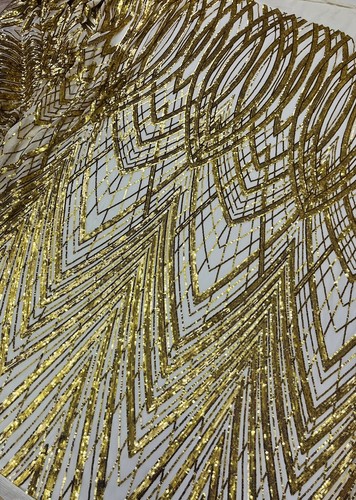 Paillettes allungate ORO/tessuto paillettes oro/tessuto pizzo paillettes/paillettes per cortile - Foto 5 di 6