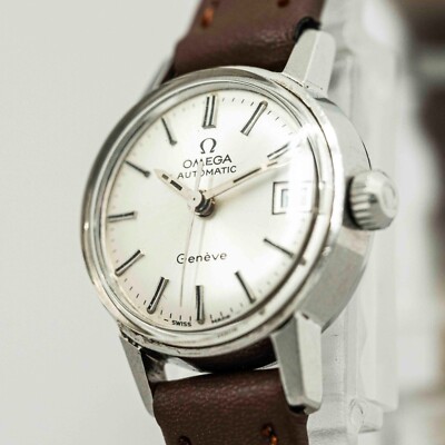 NEAR MINT* Vintage OMEGA Geneve Cal.684 Automatic Date Silver Dial