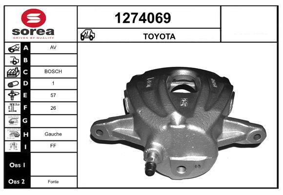 Étrier de frein SNRA 1274069 pour corriger le déséquilibre sur Toyota Avensis