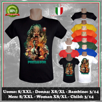 ARNOLD SCHWARZENEGGER VS. ALIEN MOVIE T-SHIRT PREDATOR FILM HERREN DAMEN KIND