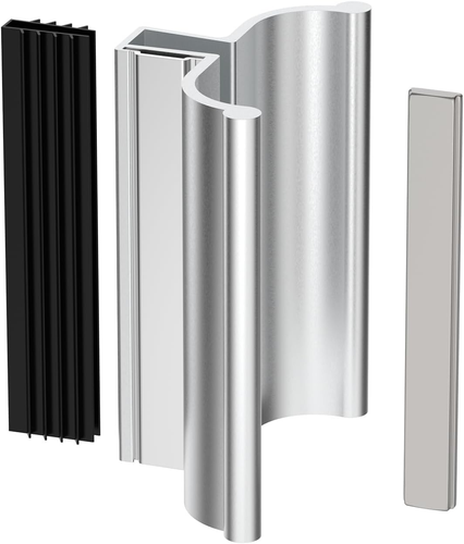 3-3/4" Bright Chrome Frameless Shower Door Handle with Metal Strike and 3 - Picture 9 of 12