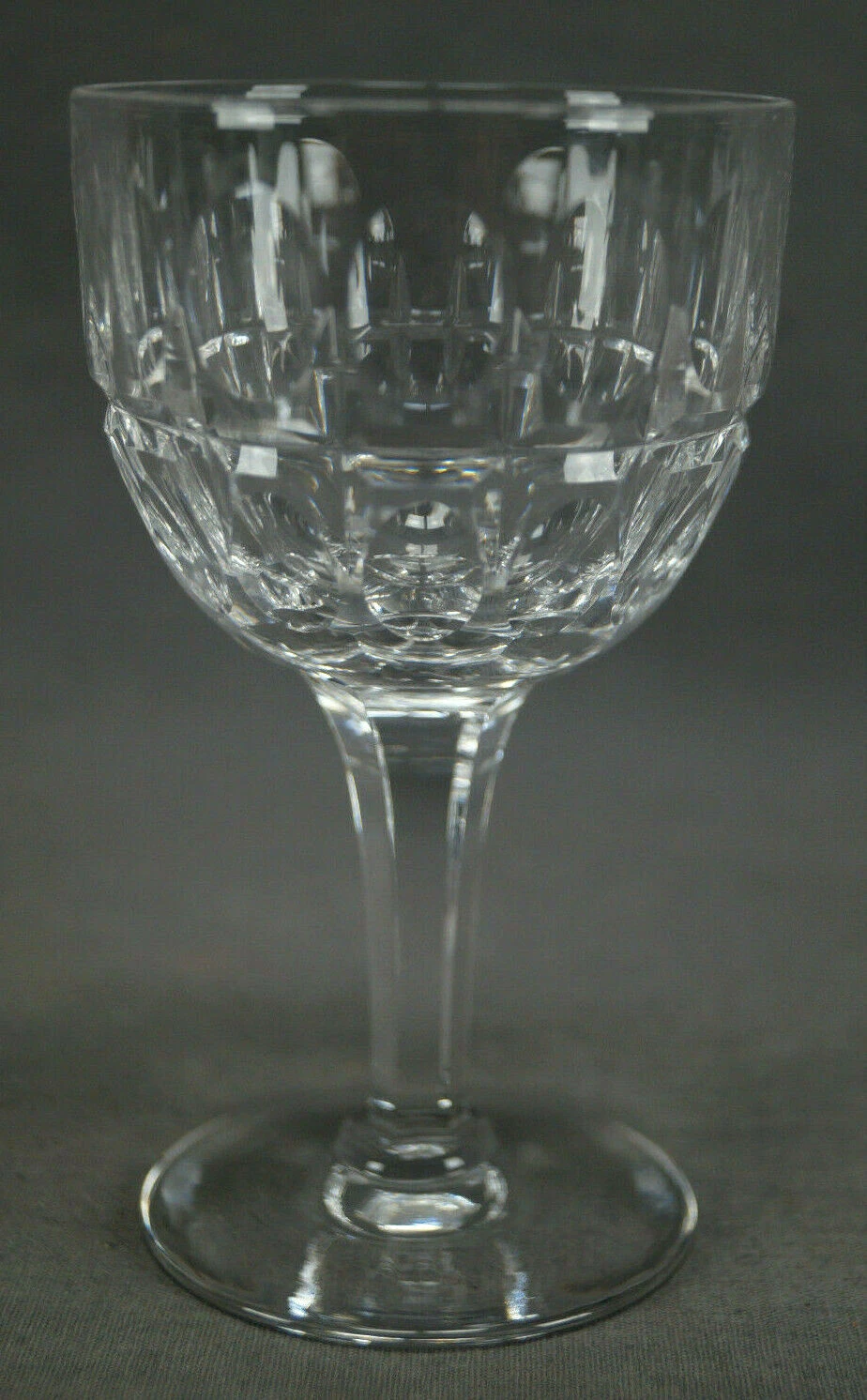 Vintage Signed Stuart England Clifton Park Pattern Cut Crystal Claret Wine Glass