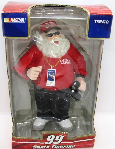 Nascar 99 Santa Figurine Carl Edwards Christmas Holiday Trevco Office depot Car