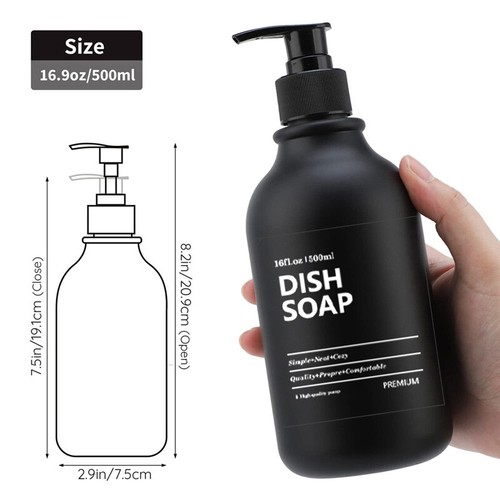 Dispensador de jabón de 500 ml con 6 etiquetas baño champú loción botella bandeja soporte - Imagen 7 de 17