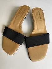 Donald J. Pliner Women's comfort Black Slip On Mules Heels Sandals sz7 new