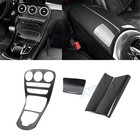 Carbon Fiber Look Gear Shift Panel Armrest Box Decor Trim For Benz C Class 15-18