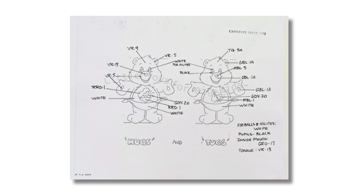 Care Bears Original Production Model Sheet BABY HUGS & TUGS Animation Photocopy