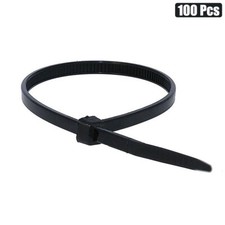 100 Pcs 8" Nylon Plastic Cable Zip Tie Wire Cord Strap Wrap Fasten 40 Lbs Black