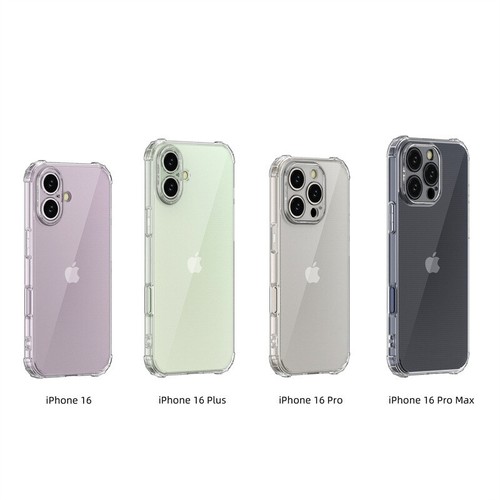 For iPhone 16 Pro Max 16 Pro Plus 16 15 Shockproof Clear Gel Case - Picture 7 of 12