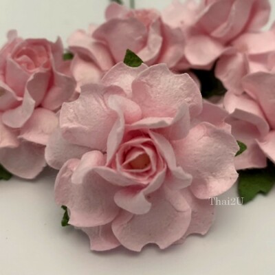 1-1/2'' or 3.75cm Soft baby Pink Paper Flower Wedding Scrapbook Crafts Rose R21/2