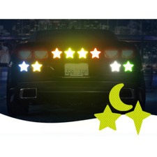 Four/Pentagram Moon Car Electric Vehicle Decorative Sticker Reflective Sticker