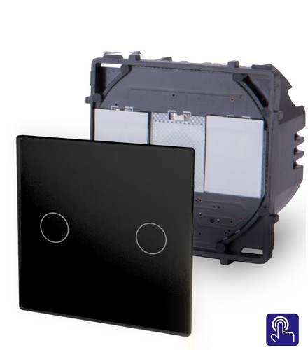 LUXUS-TIME Touch Lichtschalter Steckdose Dimmer Taster USB Alurahmen Schwarz - Bild 27 von 111