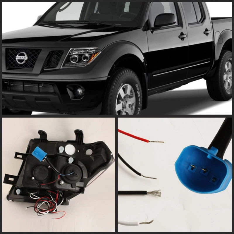 Spyder Compatível com Nissan Frontier 05-08 Projetor Faróis LED Halo LED Preto PRO-YD-N - Imagem 4 de 4