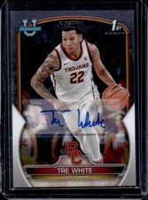 Tre White USC Basketball Topps Autograph Auto Rookie Card Kansas Louisville NCAA. rookie card picture