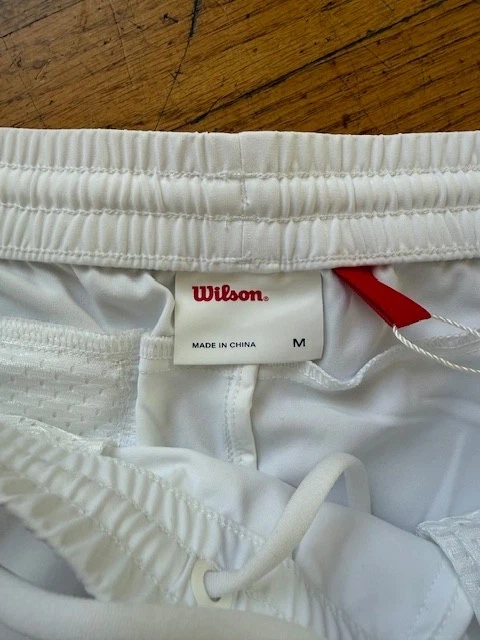"Pantalones cortos de tenis Wilson Peak blancos para hombre talla mediana de 7""" Foto 4 de 4