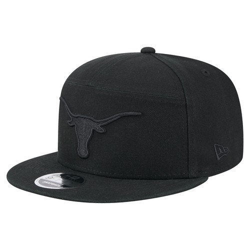 Men's New Era Black Texas Longhorns Adventure Canvas Split Panel 9FIFTY Snapback