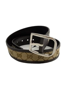 Ceinture GUCCI GG toile x cuir beige homme 449716 KY9LN Occasion