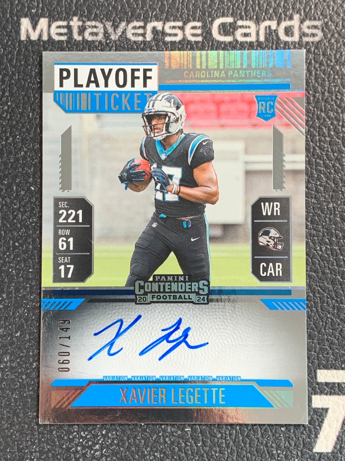 2024 Contenders Xavier Legette Playoff Ticket RC Rookie Variation Auto /149