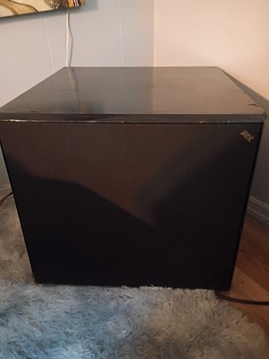 MTX PSW100B 100W Powered Subwoofer Black Cube Wired Stereo RCA Wood