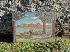Tommaso Di Vetta Signed Oil Painting - 1980s Italian Art - 50×70 cm, Marine