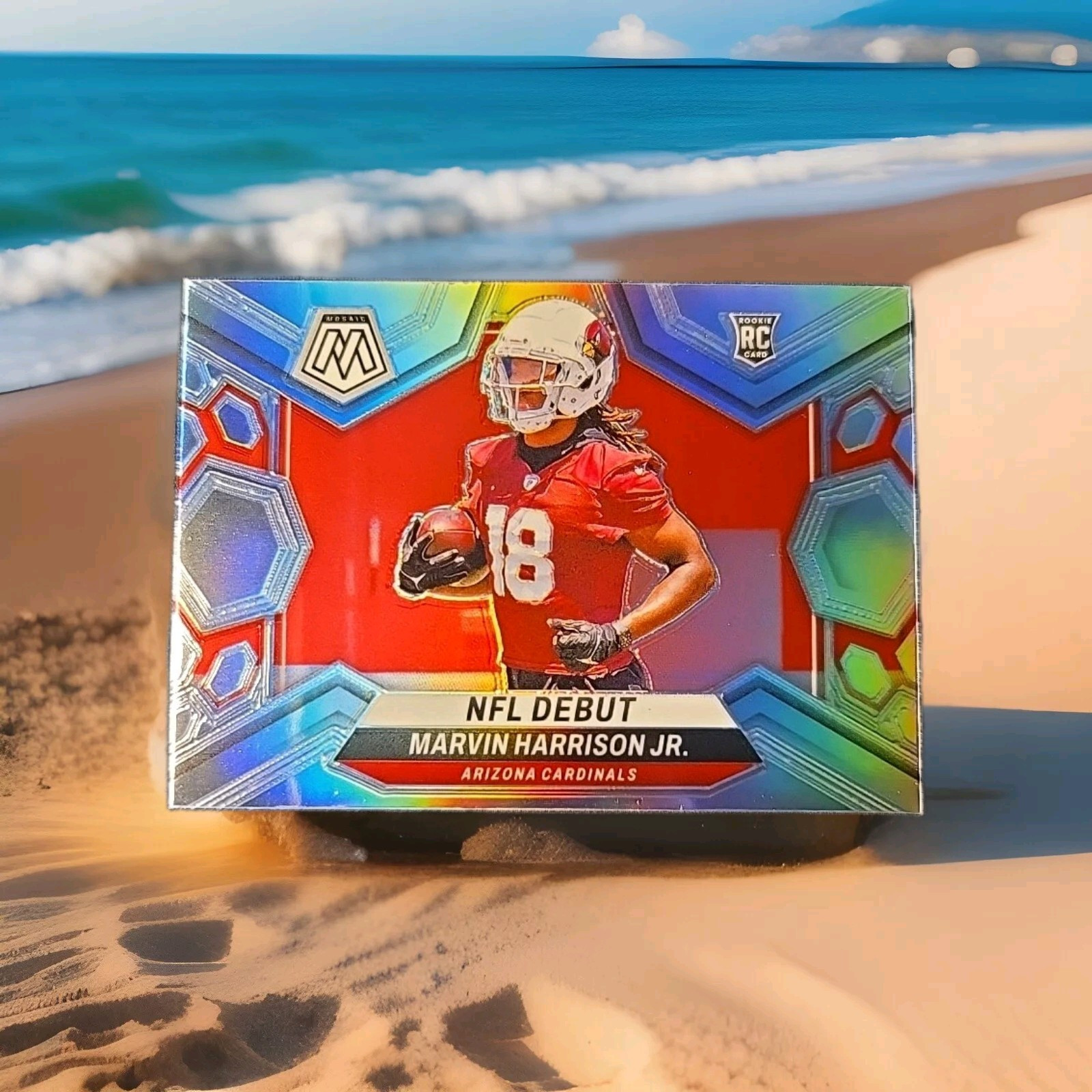 2024 Panini Mosaic Marvin Harrison Jr. Silver Prizm NFL Debut Rookie Card #283