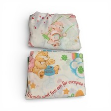 Care Bears Vintage 1980's 2 Pc Twin Bed Set Fitted And Flat Sheets Bibb Co