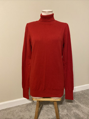 Old Navy Women Sweater Sz M Tall Turtleneck Saucy Red Christmas Holiday NWT
