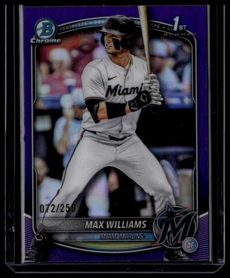 2025 Bowman Draft #BDC-68 Max Williams Chrome Purple Geometric #/250