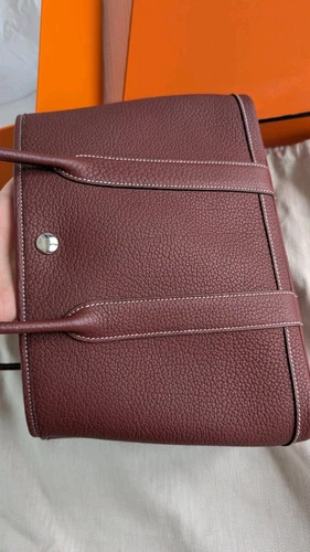 Authentic Hermes Garden Party 30 Bag Negonda Leather Rouge H SHW Used - Picture 16 of 24
