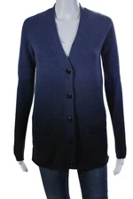 Vince Womens Ombre Buttoned Long Sleeve Sweater Blue Size XS