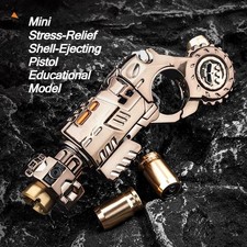 Metal Fidget Toy Gun Mini Launcher Shell Ejecting Spinner Ring EDC Stress Relief