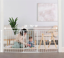 Regalo Expandable Doorway Baby Safety Gate, White, Fits 28-76 in Wide
