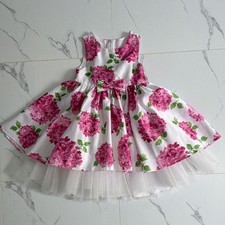 American Princess Fit & Flare White Pink Flor...
