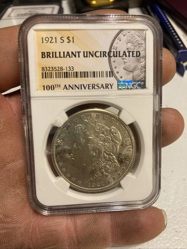 1921 S Morgan $1 NGC Brilliant UNC 100th Anniversary