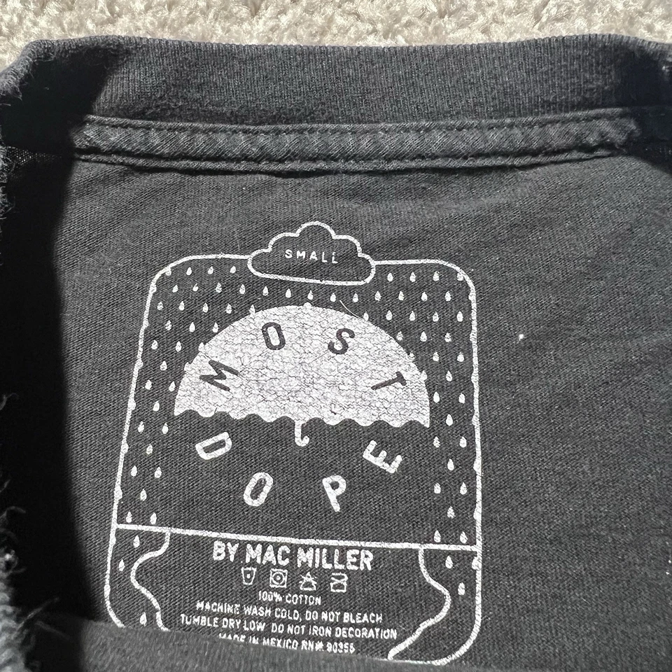 Mac Miller Most Dope 2015 Cereal Shirt Black Mens Small Rare Promo Good Morning - Image 4 of 4