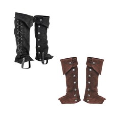 Cubierta de bota pirata de cuero sintético protectores de piernas Steampunk caballero guerrero juegos con disfraces