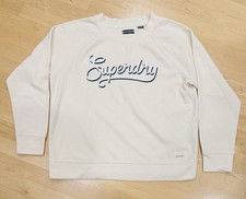 Superdry Ivory Sweatshirt Size US 10 UK 14 EUR 42 Cursive Logo Embroidered