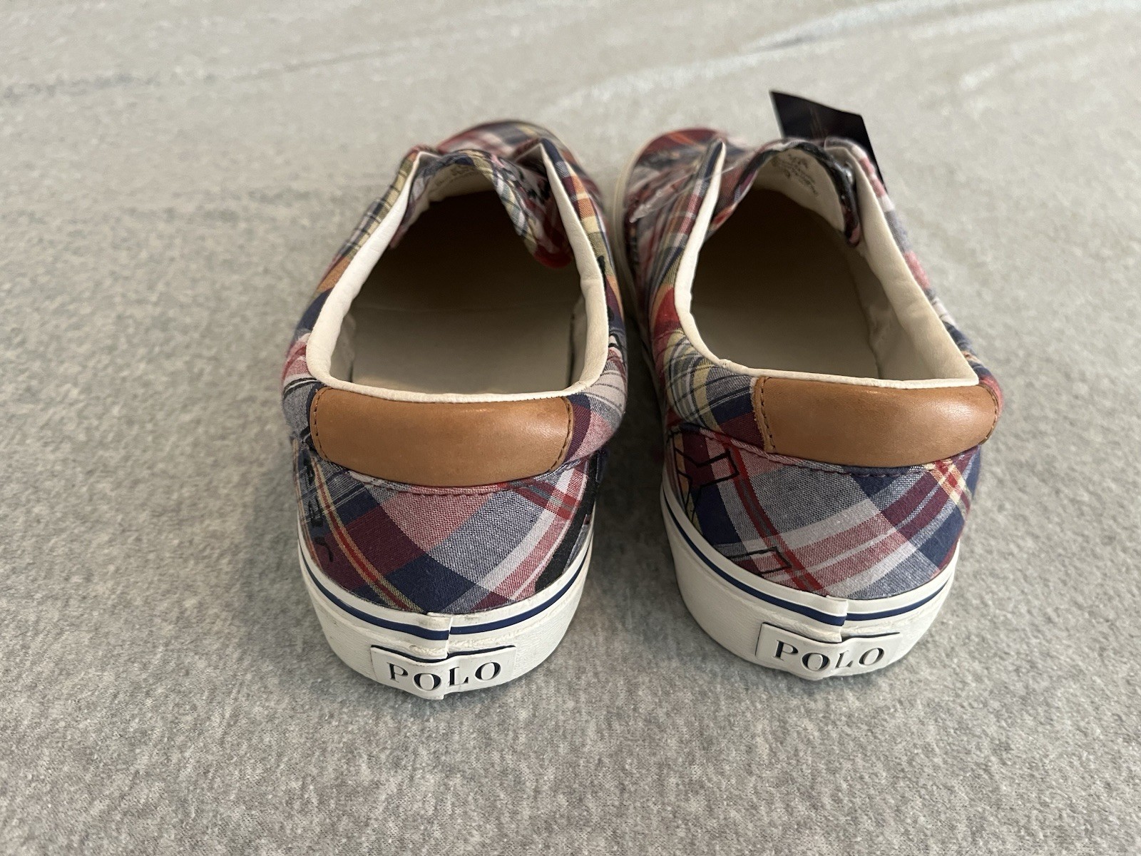 Polo Ralph Lauren Keaton scarpe a quadri pony tela rugby uomo taglia 11 nuove