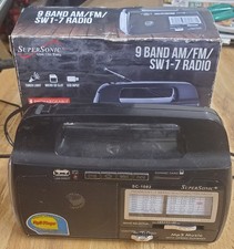 Supersonic SC-1082 AM-FM-SW 1-7 9-Band Radio USB SD MP3 Flashlight With Box