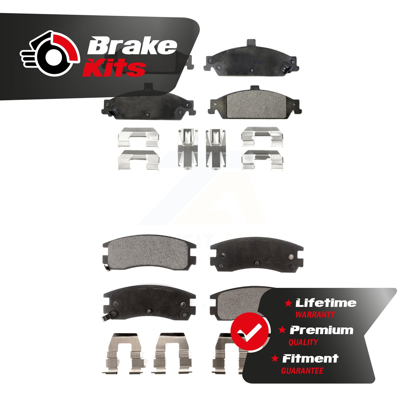 Front Rear Semi-Metallic Brake Pads Kit For 1997-1997 Oldsmobile Cutlass