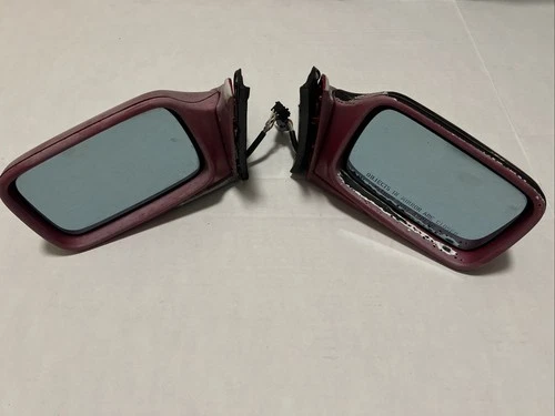 1984-1992 BMW E30 Heated Power Mirror Pair Faded Red And Black Left Right OEM