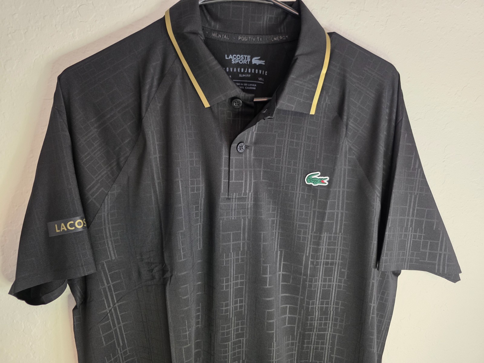 Lacoste Novak Djokovic t-shirt size L black fancy thumbnail 2