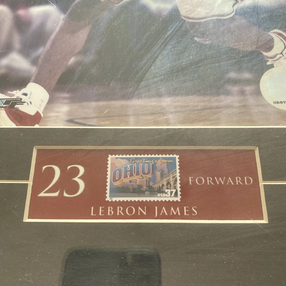 LeBRON JAMES USPS Greeting From Ohio USA 37 STAMP & POSTER NBA ROOKIE BASKETBALL - Image 2 of 4