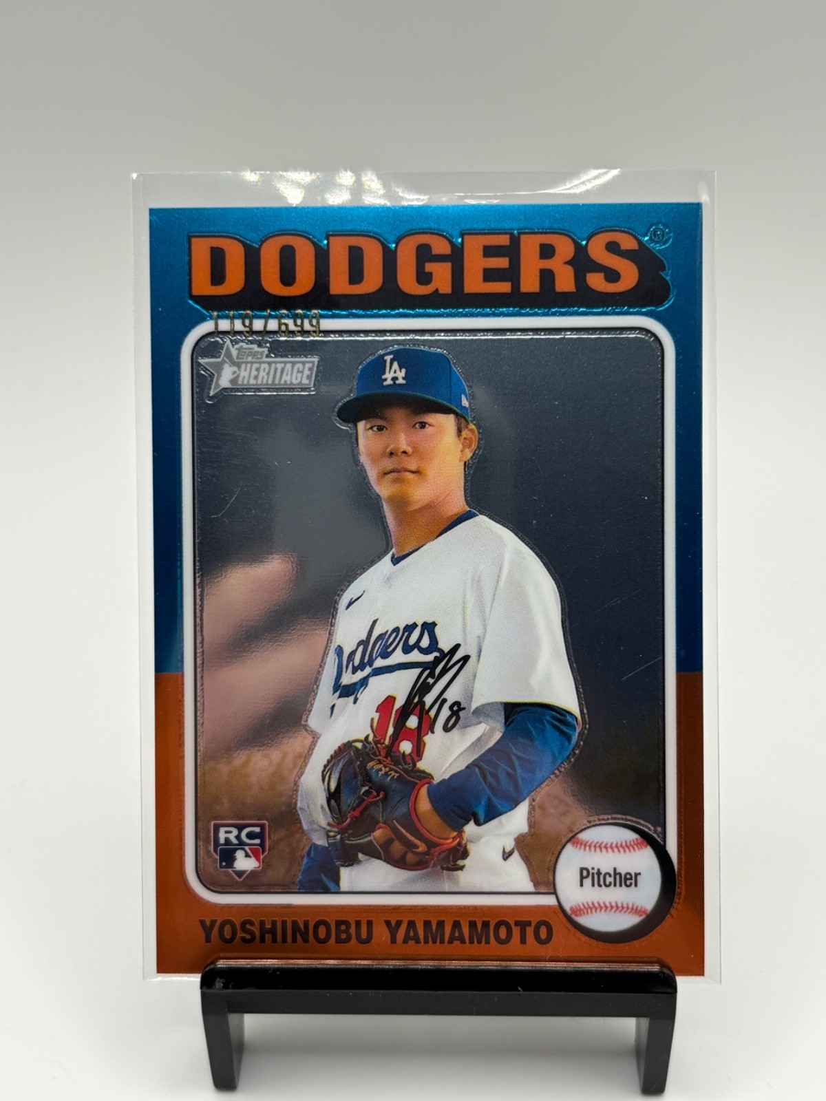Yoshinobu Yamamoto 2024 Topps Heritage High Number #553 Chrome