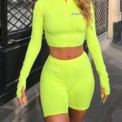 Prix Workshop Knight Bike Shorts Neon Yellow High Rise Biker Lounge Shorts Small