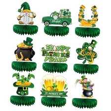 9PCS Day Decorations Honeycomb Centerpiece Day Table Decorations St Patricks