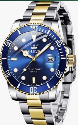 OLEVS Design Gents Men wrist watch trend luminous steel quartz waterproof(c)