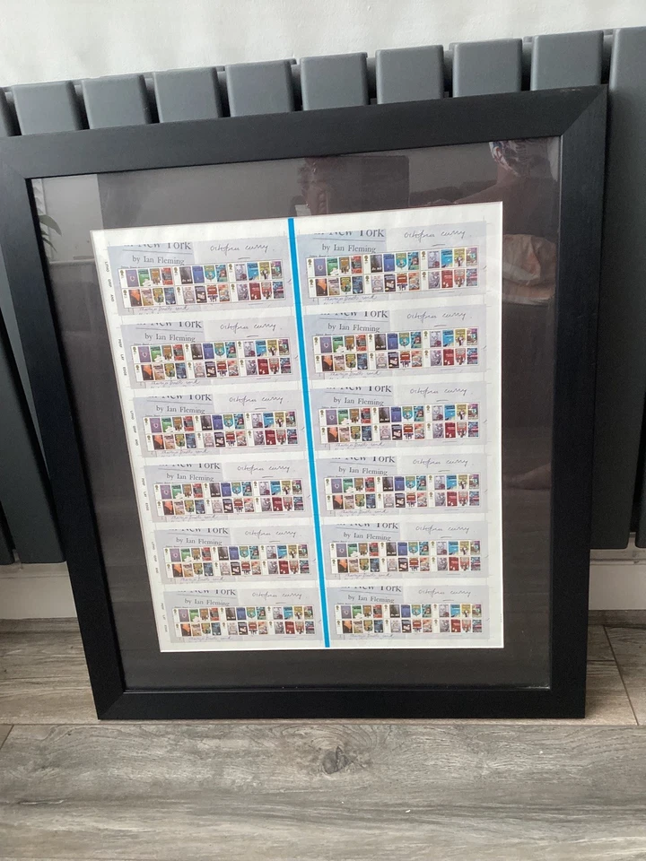 James Bond Uncut Press Sheet GB Stamps professionally mounted and framed RARE! - Image 3 of 3