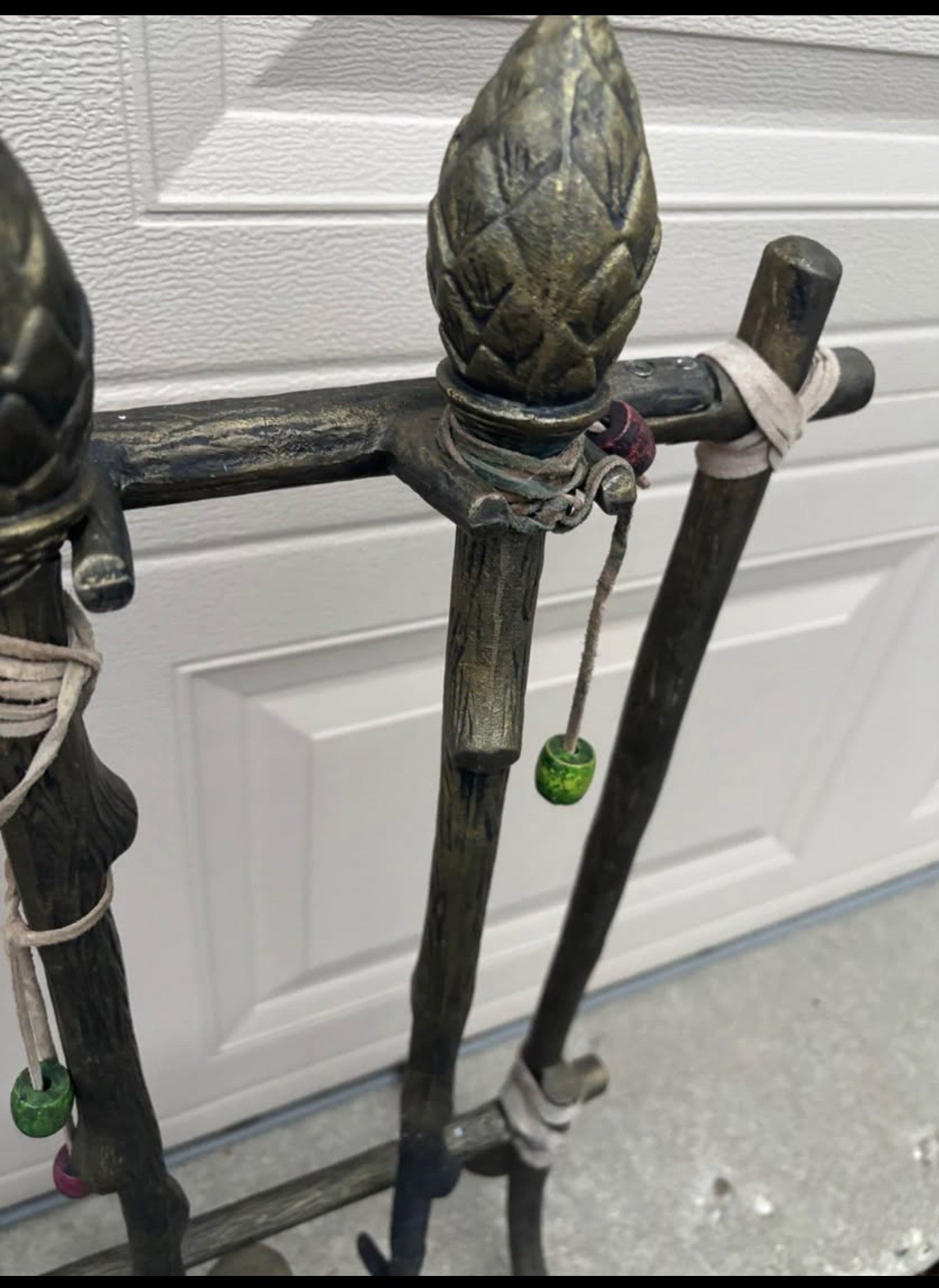 Vintage HEAVY IRON Fireplace Tools Set - Southwestern New Mexico Art