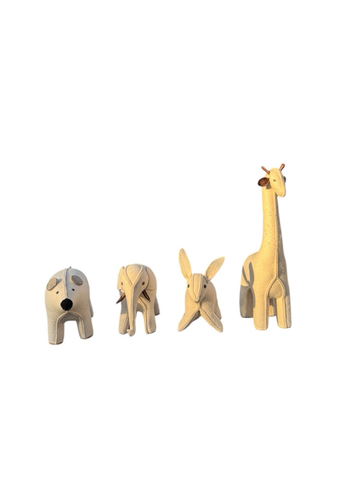 4 Restoration Hardware Animals Large Oversized Wool Bookend Nursery Decor Rare